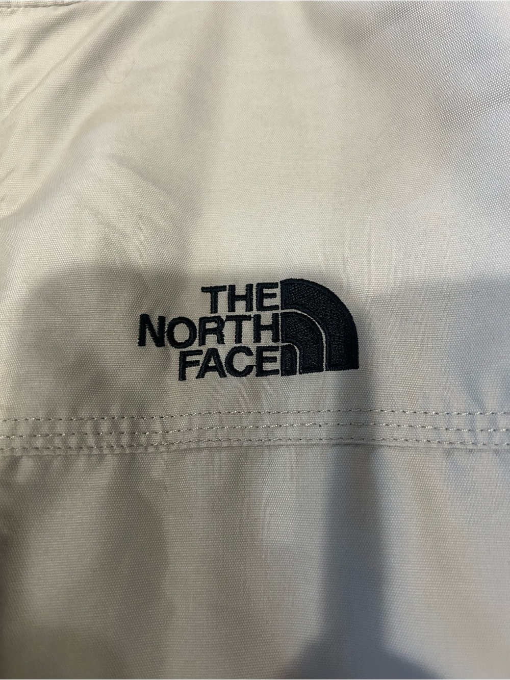 The North Face Men’s Jacket in Light Gray with Black Logo